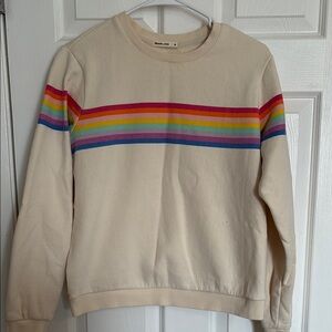 Rainbow Stripe Cream Sweater